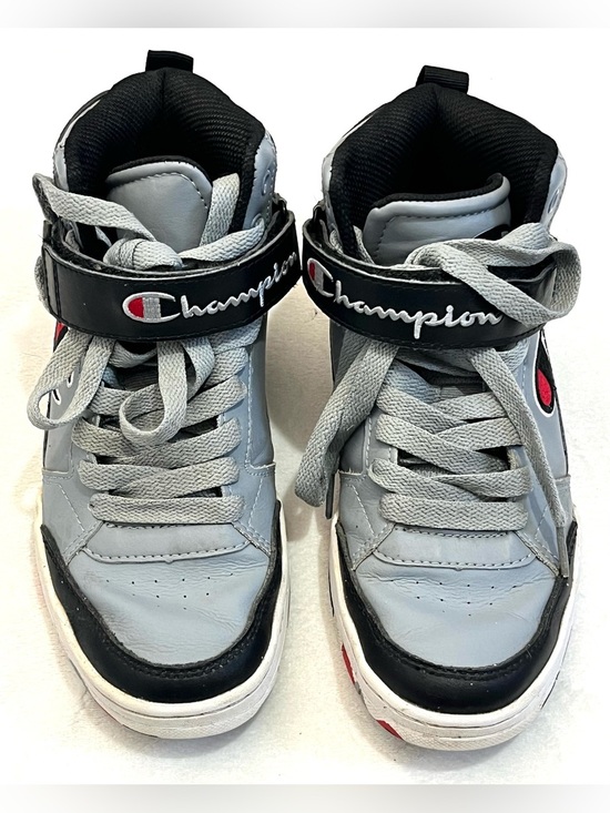 Champion Other - Champion Kids Light Gray & Black High-Top Sneakers with Red Accents Boys Size 4